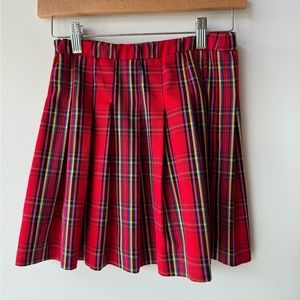 Zara red plaid pleated mini skirt.  XS